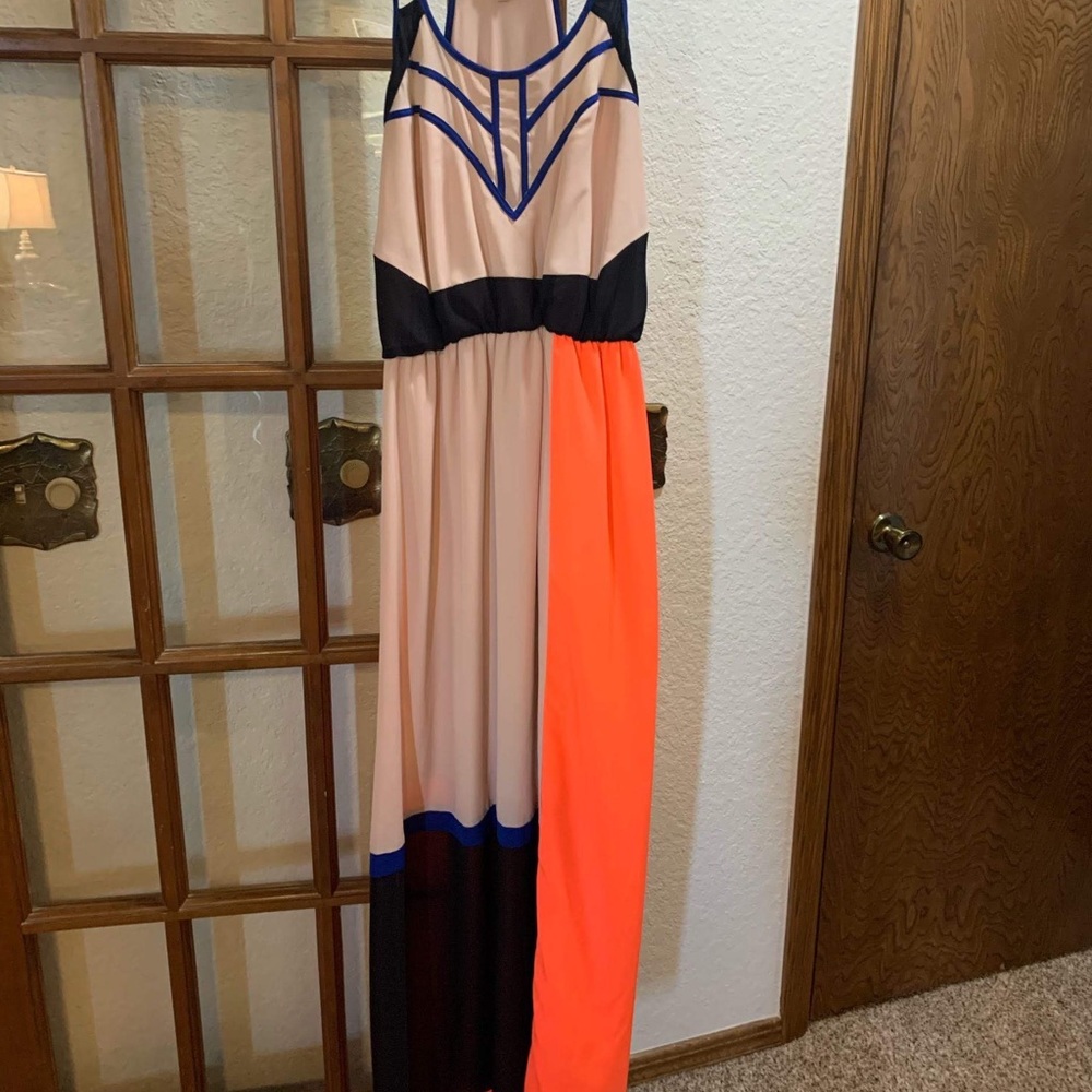 Color block maxi dress